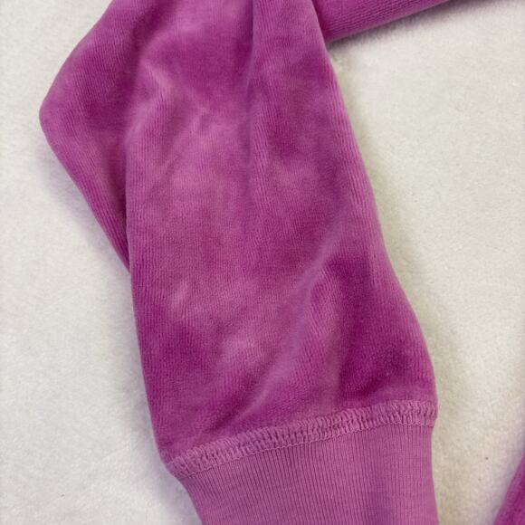 Vintage Y2K Juicy Couture Pink Velour Full Zip Hoodie Track Jacket Back Hit XL - Picture 3 of 12